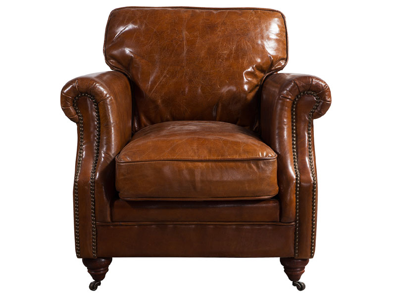 Riveted Antique Leather Sofa 1S