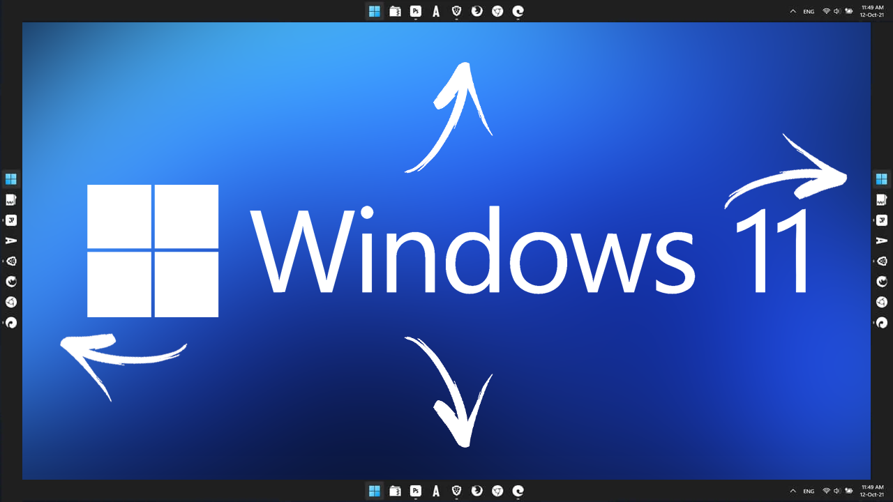 How to move the Windows 11 taskbar to the top or side.