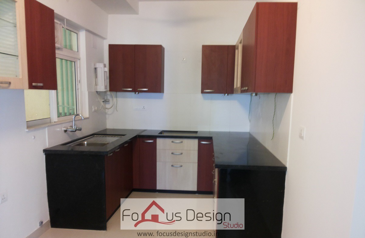 U- Shaped Modular Kitchen - Focus Design Studio