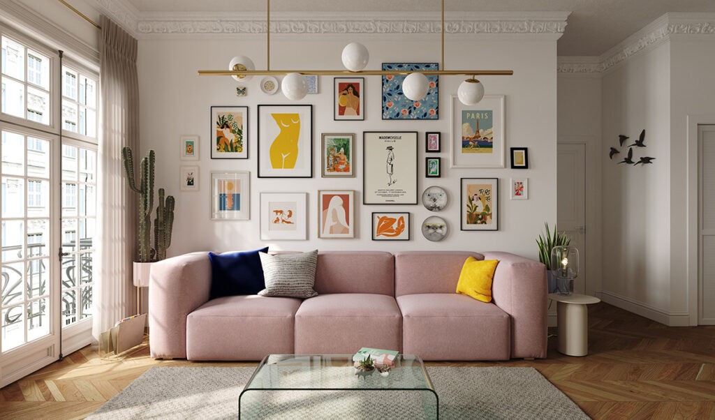 living room gallery wall | Interior Design IdeasInterior Design Ideas.