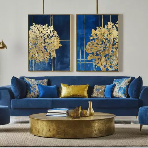 18 Blue and Gold Living Room Ideas for Bold and Elegant Inspiration ...
