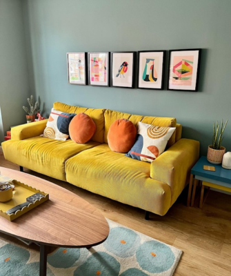 Grey and Mustard Living Room Inspiration | Homescapes