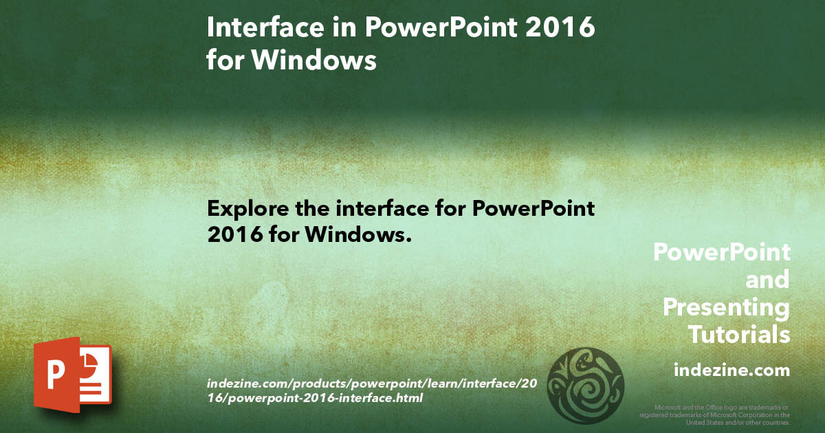 Interface in PowerPoint 2016 for Windows