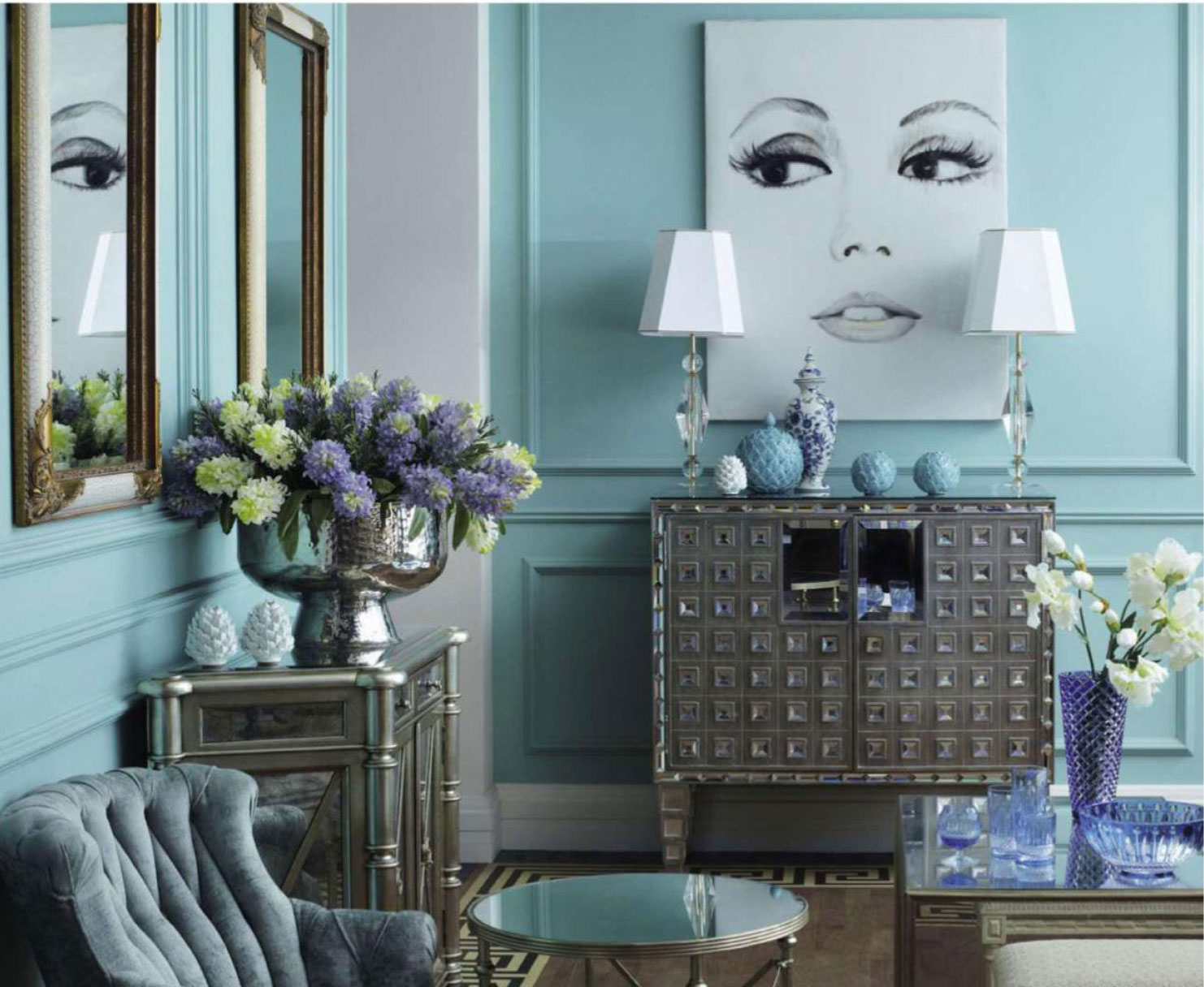 Pastel Blue Living Room - Interiors By Color