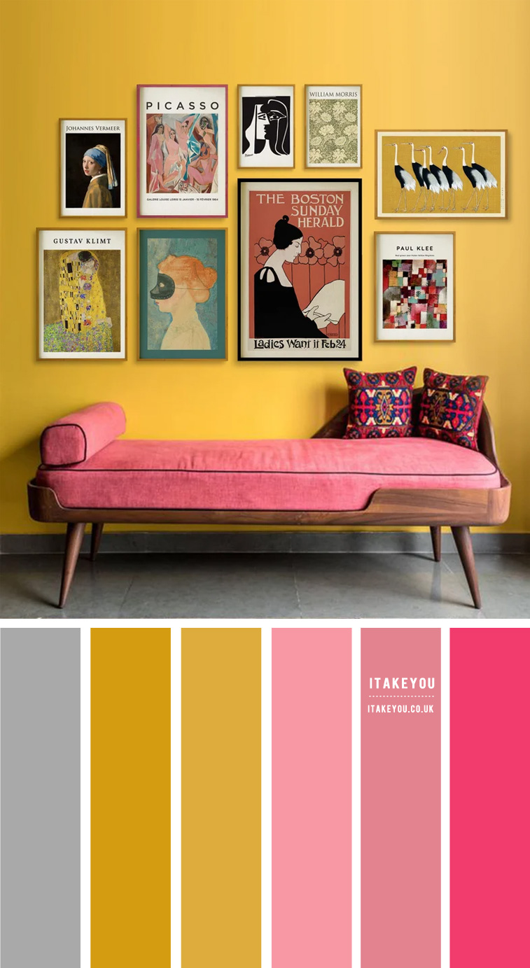 Mustard and Pink Living Room I Take You | Haircuts, Hairstyles, Hair ...