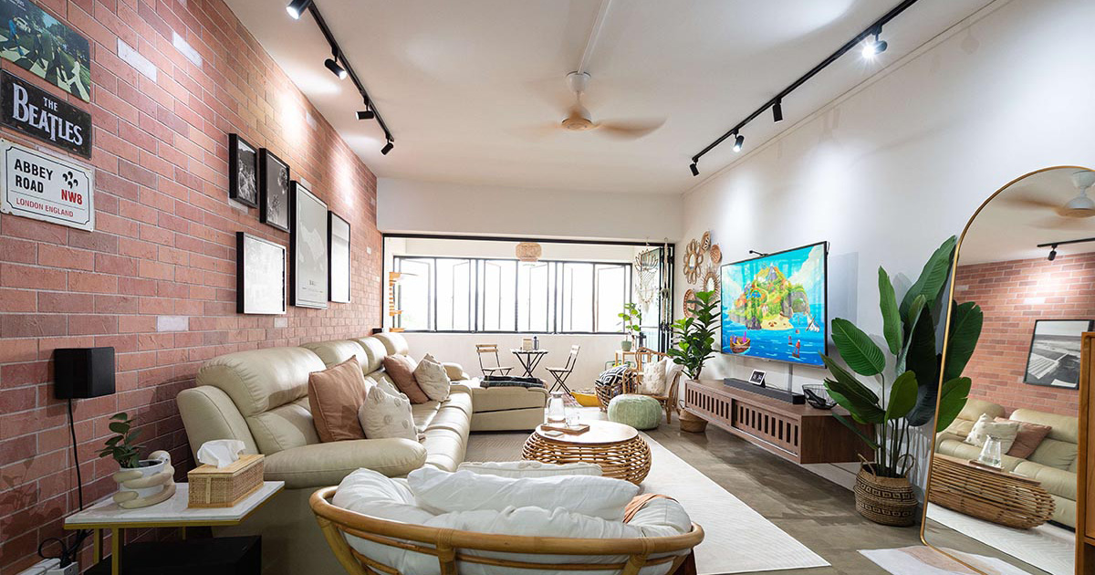 Brick Wall Living Room Singapore | Baci Living Room