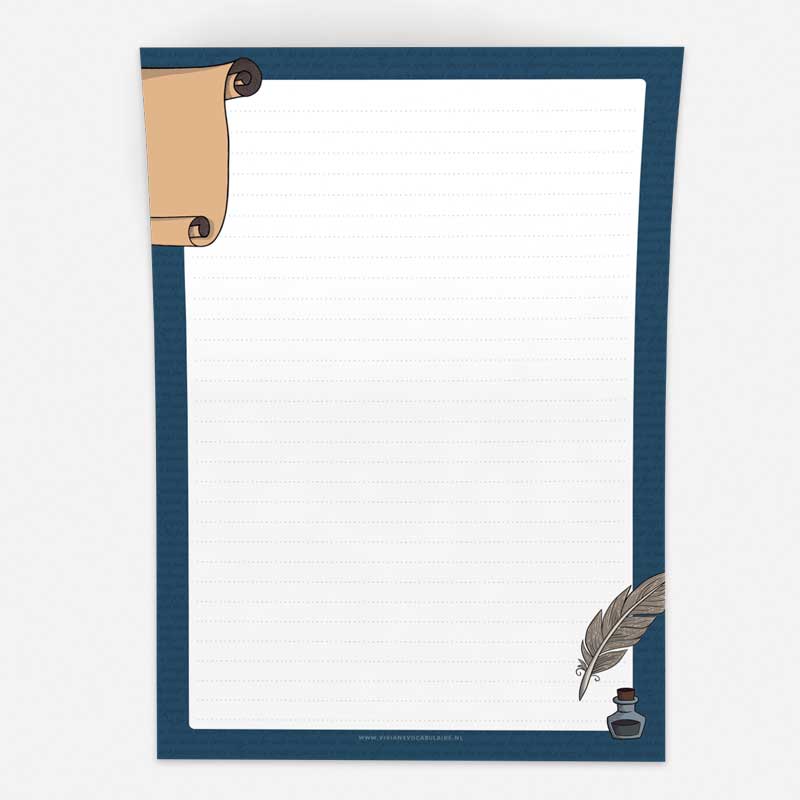 Briefpapier Vintage Lezen & Schrijven van Nouk-san