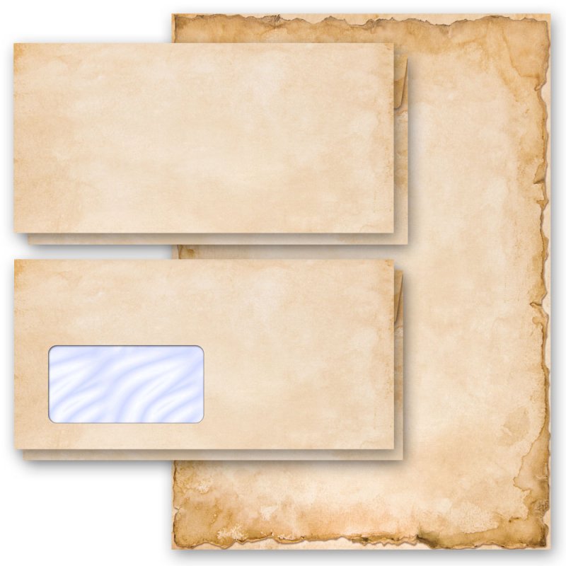 Motivpapier VINTAGE Briefpapier und Briefumschläge im Set