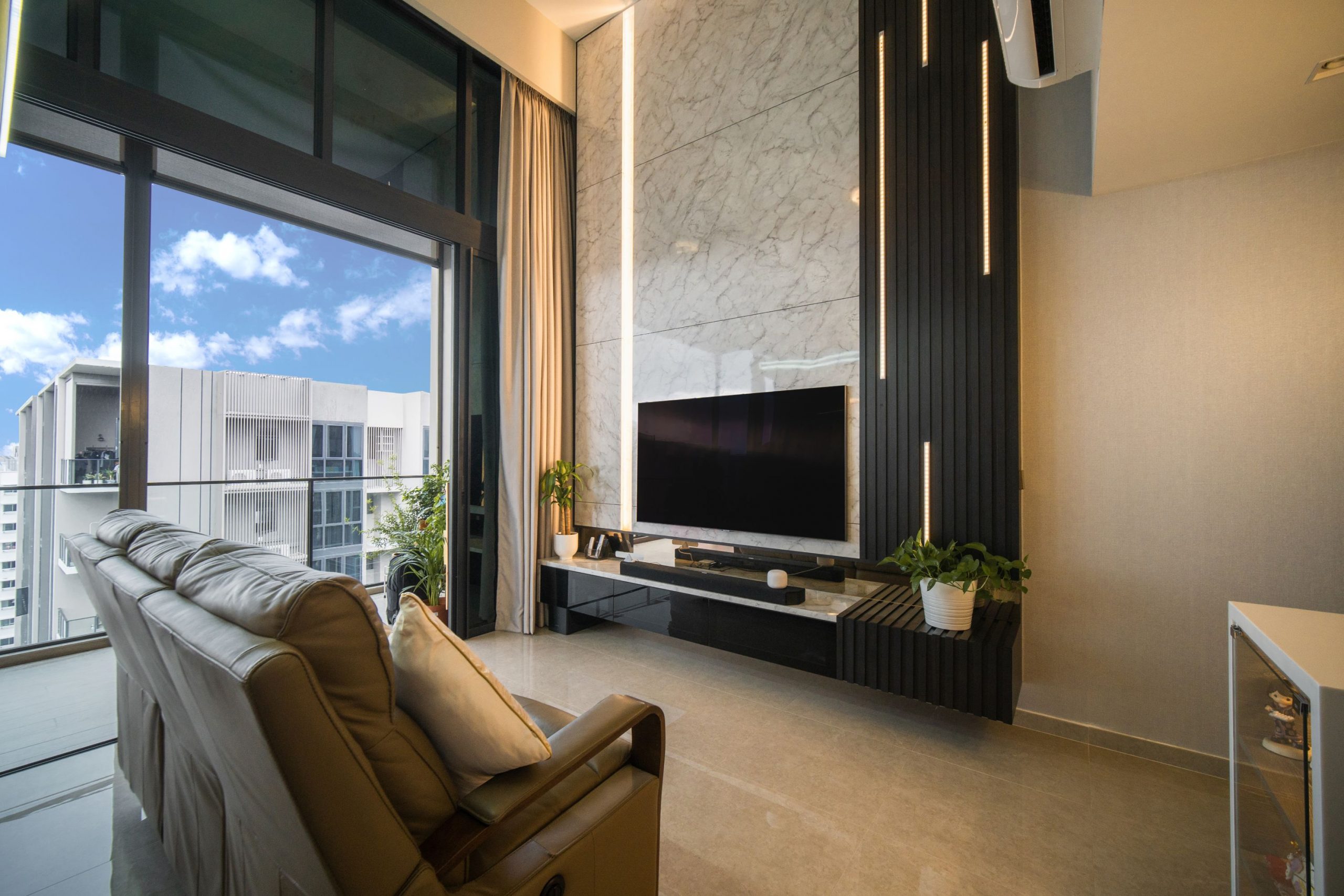 High Ceiling Living Room Design Singapore | Shelly Lighting