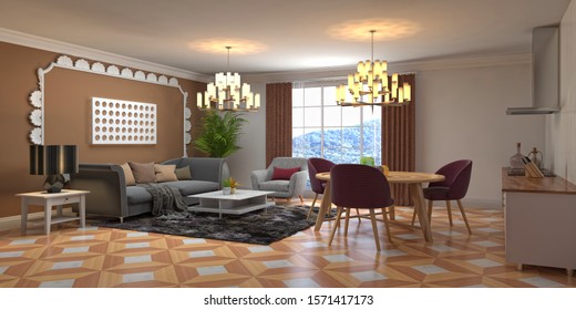 Beautiful Living Room Architecture Stock Images Stock Photo 118133368 ...