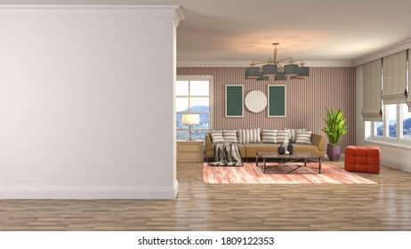 Two Tone Color Wall Backgroundmodern Living Stock Illustration ...