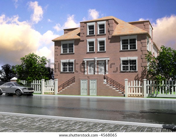 Modern Luxury Mansion Architecture 3d Stock Illustration 4568065 ...
