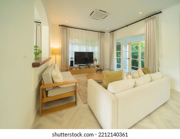 White Luxury Modern Living Room Interior Stock Photo 2212140361 ...