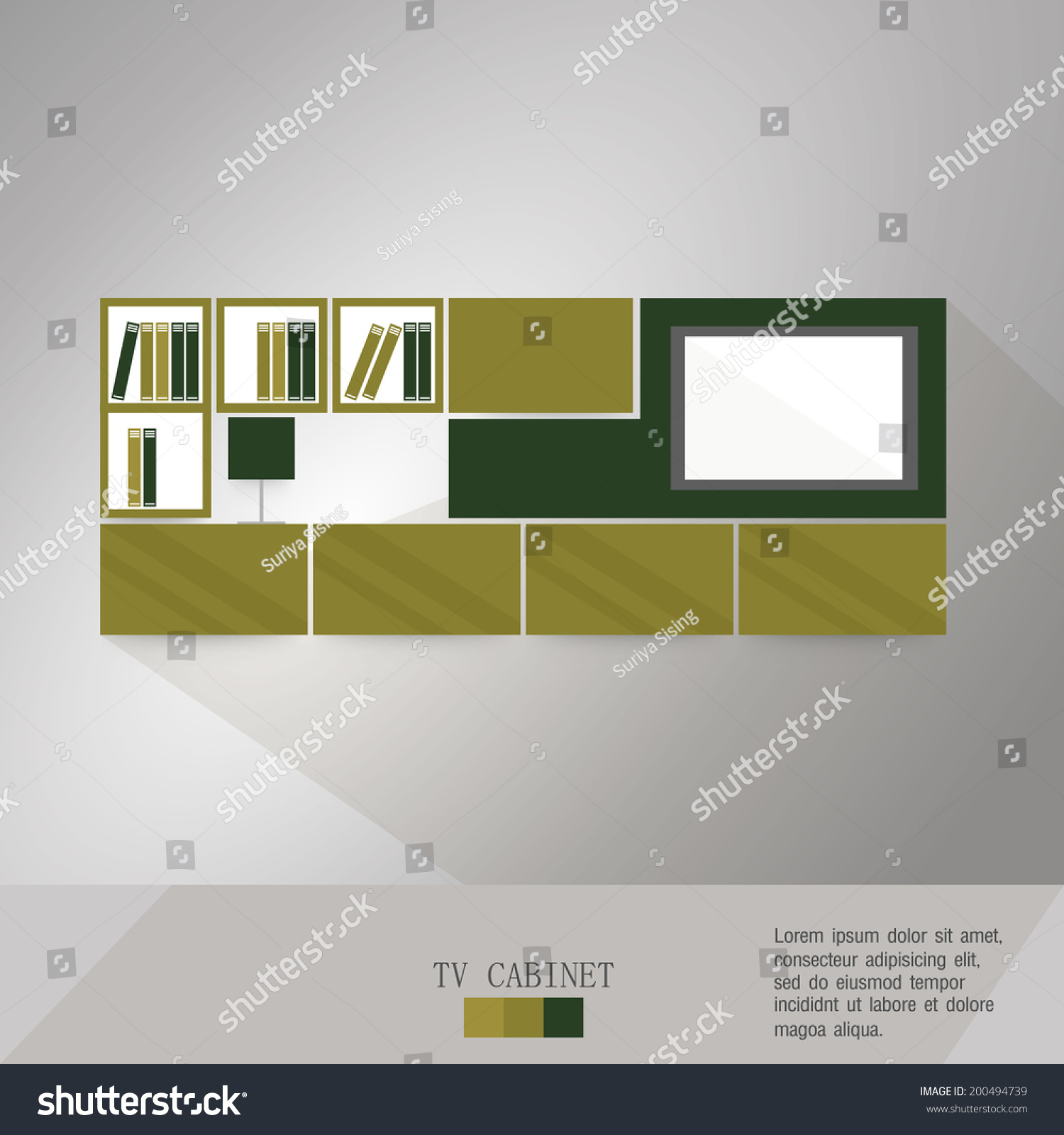 Living Room Vector Illustration Stock Vector (Royalty Free) 200494739 ...
