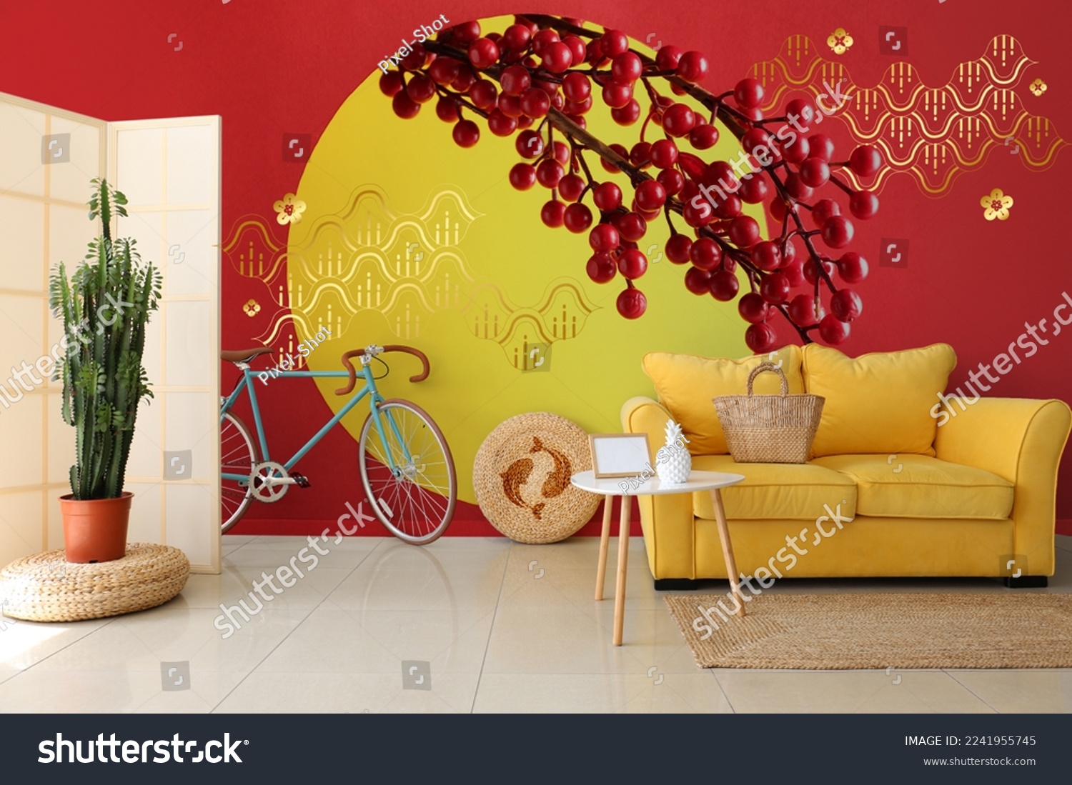 Interior Modern Living Room Beautiful Asian Stock Photo 2241955745 ...