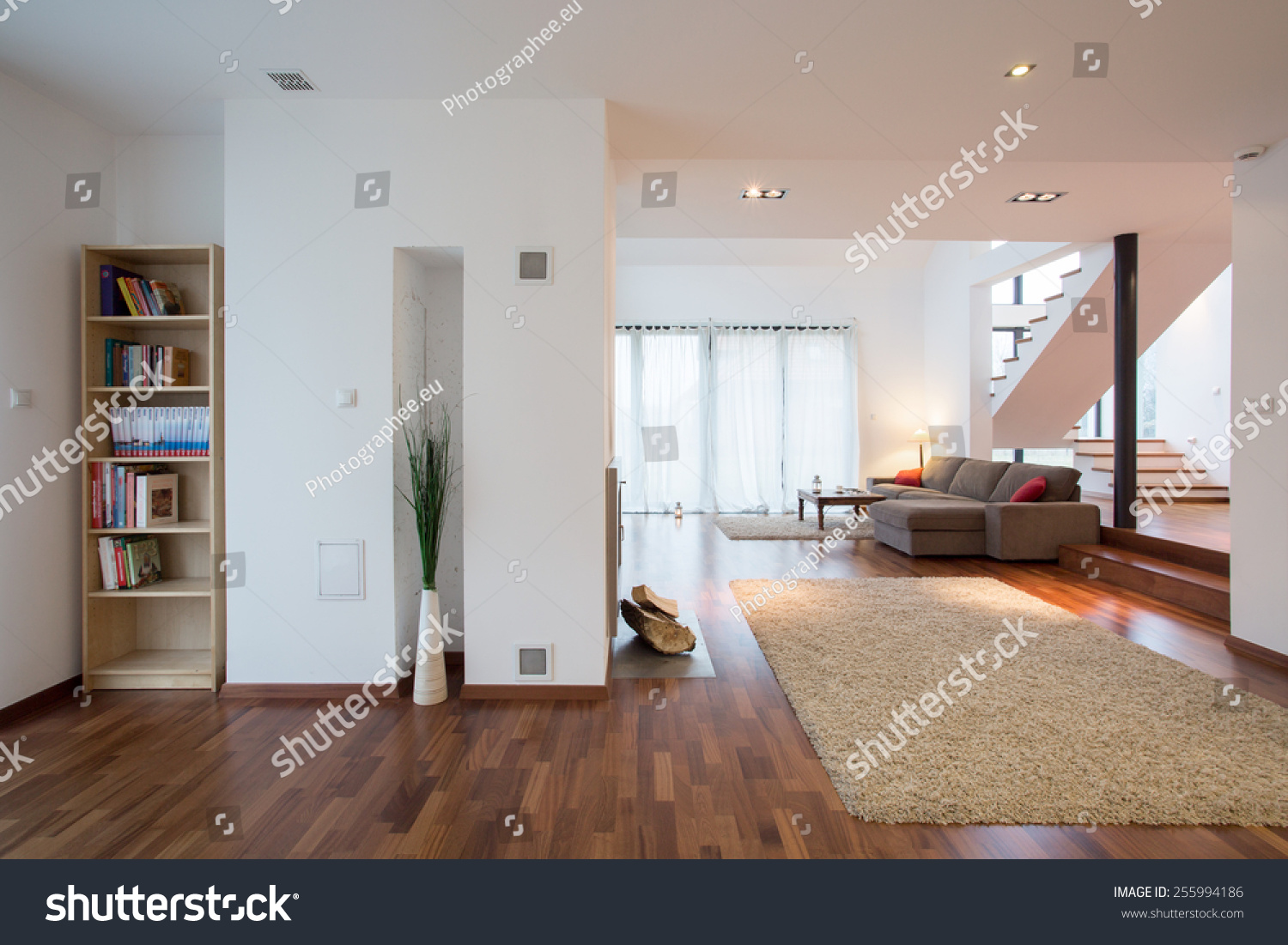 Modern Living Room Luxury Mansion Stock Photo 255994186 | Shutterstock
