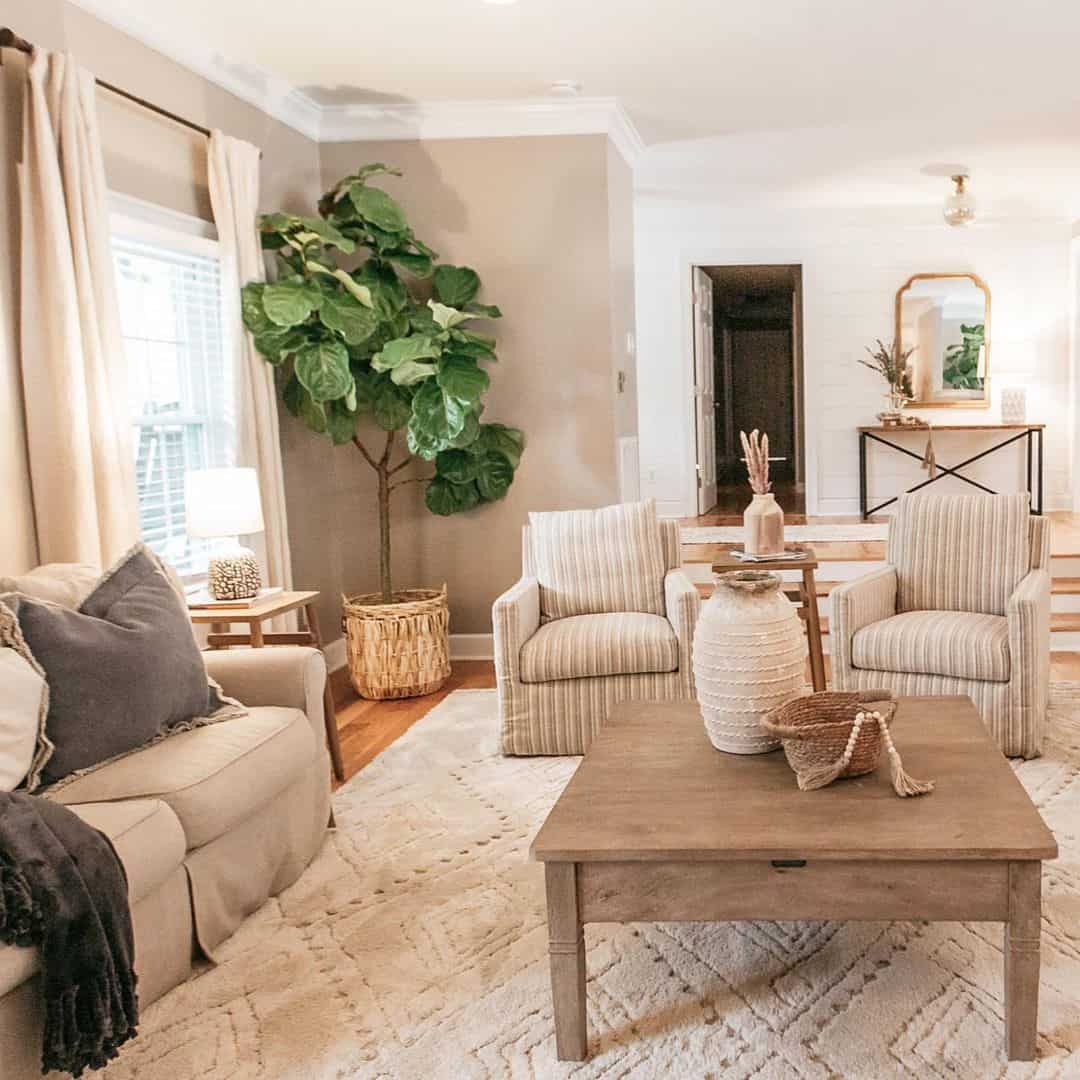 Faux Tree Corner Living Room Décor Ideas - Soul & Lane