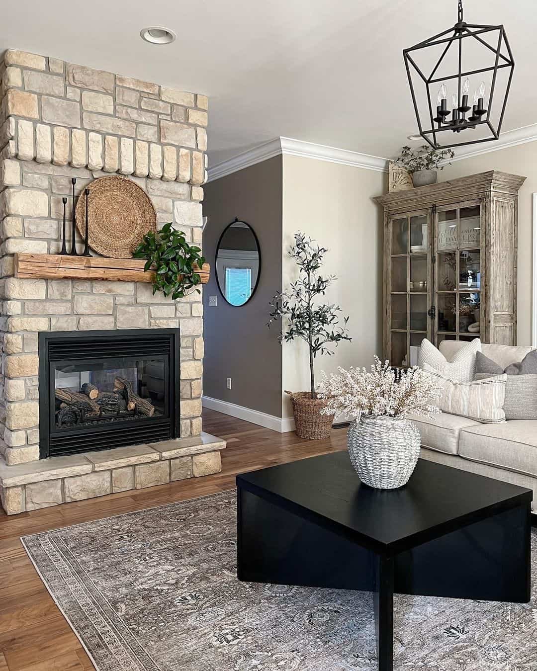Stone Fireplace in Living Room - Soul & Lane