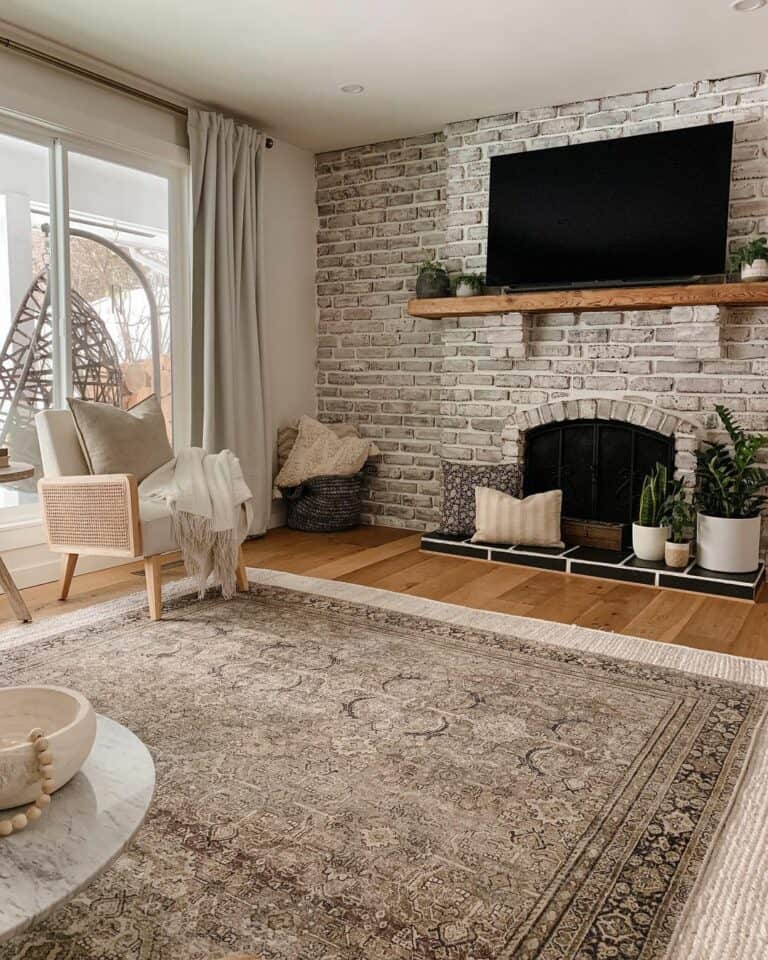 Stone Fireplace Living Room Design - Soul & Lane