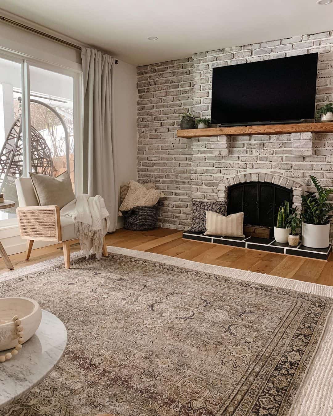 Stone Fireplace Living Room Design - Soul & Lane