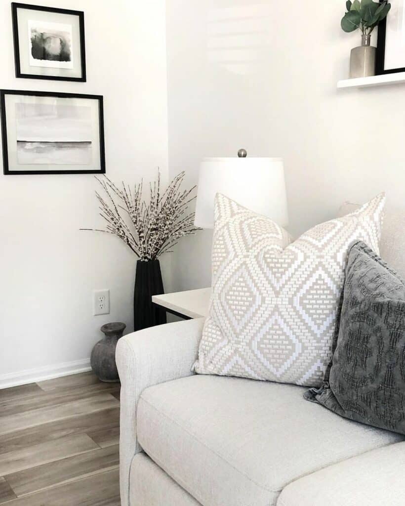Modern White Living Room With Black Accents - Soul & Lane