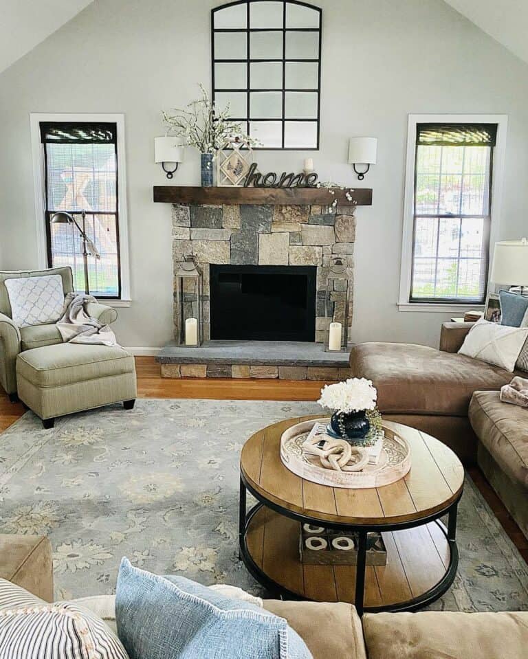 Vaulted Ceilings and Stone Fireplace - Soul & Lane