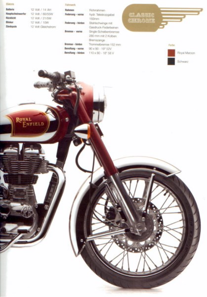ROYAL ENFIELD CLASSIC - SALES BROCHURE - Vintage Motor Cyclebooks